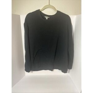 Orvis Sweatshirt Round‎ Neck Large Woman's Black E1